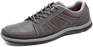 Rockport Men's Get Your Kicks Mudguard Blucher, Castlerock Grey Leather, 10 Wide