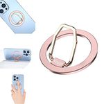 AUROX Magnetic Phone Grip Phone Ring Holder for MagSafe Accessories Finger Ring Kickstand Adjustable Magnetic Ring Holder for iPhone 14,13,12, 13 Pro, 13 Pro Max, Smartphones(Pink)