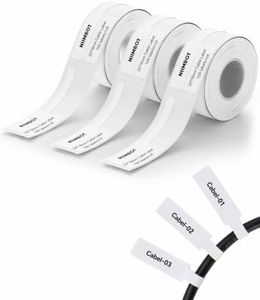 NIIMBOT Cable Label 3Rolls, 0.98" X 3.07" (25 X 78mm) White
