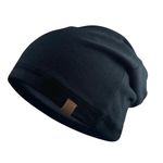 Golden Kocoon® -E-M-F Organic Cotton & Bamboo Viscose blend Slouch Beanie with a Bamboo Lyocell Faraday Fabric Silver Liner - Adult Size in Black -5-g, Cell Towers,Bluetooth,Smart meter & WiFi-