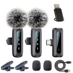 Microphone wireless,Microphone for iPhone & USB-C Plug, mini mic Wireless mic with Noise Reduction,mini microphone LED Display -wireless microphones Ideal for Vlog, TikTok & Content Creation
