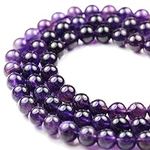 Amethyst Gemstone 8mm Natural Gemstone Beads for Making Jewellery Energy Healing Crystals Jewelry Chakra Crystal Jewerly Beading supplies 15.5inch About 46-48 Beads