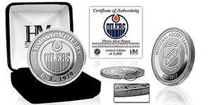 The Highland Mint - Edmonton Oilers Silver Mint Coin & Display Box - Authentic NHL Collectible