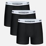 JustWears Boxer Briefs Everyday - BLACK - BLACK LOGO - XL