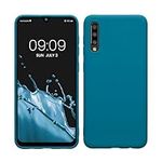 kwmobile Case Compatible with Samsung Galaxy A50 Case - Soft Slim Protective TPU Silicone Cover - Caribbean Blue