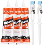 3 Pcs 120 ML Fabric Glue Permanent for Clothing Repair, Washable Clear Fabric Adhesive for Patch, Clothes, Sewing, Denim, Leather, Polyester, Flannel, Cotton