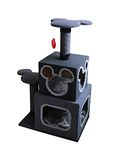 Penn-Plax Mickey Mouse Disney Cubical Cat Condo with Lounging Towers, Sisal Scratching Posts, and Swatting Toy – Bring The Magic of Disney into Your Home – Gray