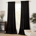 NICETOWN Insulated Black Out Velvet Curtains for Patio, Solid Heavy-Duty Large Window Treatments Drapes for Sliding Glass Door (2 Panels, 108 inches Long)