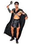 Roma Costume 5087 Roma's 4pc Valiant Gladiator Costume, Black/Grey, X-Large