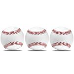 Baseball Ball,Official Size Baseballs,Composite High Performance Leather 9" Baseball Great for Youth and Adult Recreational Use Practice (Soft Ball, 3 Balls)