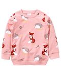 Girls Christmas Sweatshirt for Kids Cotton Top Casual Jumper T Shirt Toddler Clothes Long Sleeve Pullover Winter, 01 Pink, 1-2 Years