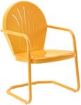 Crosley Furniture CO1001A-TG Griffith Retro Metal Outdoor Chair, Tangerine