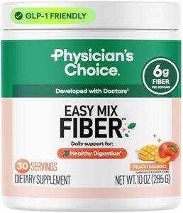 Physician's CHOICE Easy Mix Fiber for Digestive Health & Regularity - No Grit - Daily Prebiotic Soluble Fiber Powder Supplement for Women and Men - Peach Mango - 30 Servings