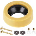 Toilet Wax Ring Extra Thick with Reinforced Polyurethane Core for Sealing Against Gas/Odor and Water Leaks Toilet Wax Ring with Metal Studs for 3" and 4" Waste Lines.Yellow, 1-Pack