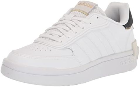 adidas Women's Postmove Basketball Shoe, White/White/Core Black, 10.5