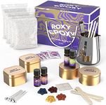 Roxy Epoxy DIY Candle Making Kit Gold - Complete Supplies Set to Make Your Own Candles - Includes 2lb Soy Wax, Candle Tins, Fragrances, Color Dyes, Melting Pot