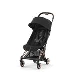 Cybex Coya Compact Stroller, Lightweight One-hand Fold, Travel-Friendly Pram for Newborns, Infants, and Toddlers, Age 0-4 years, Flat Recline Position, One Pull Harness, Hand Luggage Compatible, Stroller (Sepia Black Rosegold Frame)
