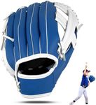 Gracfulcub Baseball Glove, Baseball Softball Mitt, Fastpitch Softball Outfield Mitt with Ball for Kids Youth Adults Training and Beginner, Right Hand Throw, Left Hand Glove (Blue White, 11.5in)