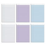 TOPS Prism Plus 100% Recycled Legal Pad, 8-1/2 x 11-3/4 Inches, Perforated, Assorted Colors: Gray, Orchid, Blue, Legal/Wide Rule, 50 Sheets per Pad, 6 Pads per Pack (63116)