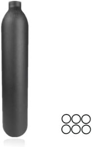 Benlynnx 4500Psi Aluminum Air Bottle, 30 Mpa Explosion-Proof Aeronautic PCP Cylinder, M18 * 1.5 Refillable High Pressure Paintball Tank for PCP Scuba Game 0.3L(Empty Tank)