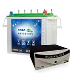 Tata Green Batteries Inverter & Battery Combo (Switch ON Pure Sine Wave 1450VA/12V Inverter INTT280072 240AH Tall Tubular Inverter Battery) for Home and Office