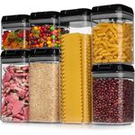 TEX-RO Polypropylene Kitchen Accessories Items For Home – Premium Storage & Container Set, Airtight Food Storage Jars, Organizers For Pantry, Kitchen Storage Box (Black, Set Of 4)