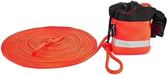 MOPHOEXII Water Rescue Throw Rope Bag with 50/100 feet of 5/16" Floating Life Line and Integrated Whistle Clip for Kayaking, Boating and Rafting, High Visibility Safety Boating Equipment(Orange, 50)