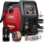 ARCCAPTAIN iControl MIG205 Pro MIG Welder 205A 110V 220V Gas MIG/Gasless Flux MIG/MMA Stick/Lift TIG/Spot Welding/Spool Gun Aluminum Welding Machine, 6 in 1 Professional Welder Machine, APP Control