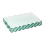 Harbour Housewares Glass Placemats - 30x20cm - Clear - Pack of 6 - Dining Table Place Mats Glass Plate Tabletop Protector for Kitchen Dinner, Worktops