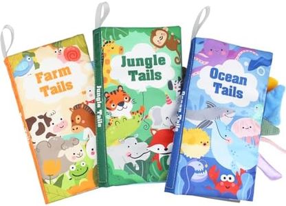 HONGID Baby Books 0-6 Months - 3PCS Montessori Toys for Babies 0-3-6-9-12-18 Months,Infant Newborn Tummy Time Toys Touch Feel Book Learning Sensory Toys, Stocking Stuffers for Boys Girls