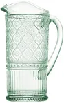 Godinger Pitcher, Glass Pitcher with Handle, Water Pitcher, Elegant Water Jug - Claro Collection, Green, 33oz