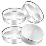 Joyfair 8 Inch Cake Tin Set of 4, Stainless Steel Round Cake Baking Pans for Layer Cake Birthday/Wedding/Christmas, Oven Toaster Bakeware, Non-Toxic & Healthy, Mirror Finish & Dishwasher Safe (20cm)
