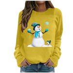 Women Christmas Tops Snowman Print Xmas T Shirts Raglan Women's Sweatshirts Long Sleeve Round Neck Women's Jumpers Holiday Festive Pullover for Women Casual Loose Winter Outfits