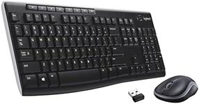 Logitech MK270 Wireless Keyboard And Mouse Combo For Windows, 2.4 GHz Wireless, Compact Mouse, 8 Multimedia And Shortcut Keys, For PC, Laptop - Black