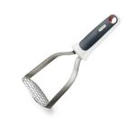 Zyliss E980096 Quick Masher, 25cm/10in, Plastic/Stainless Steel, Grey/White, Masher for Potato/Carrots/Sweet Potato/Sweede, Dishwasher Safe