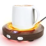 Accwork Mini Coffee Mug Warmer, Smart Mug Warmer for Desk with 2-12H Auto-off Timer, 3 Temperature Settings and LED Night Light, Cup Warmer for Coffee Tea Milk (Cup Not Included), Brown