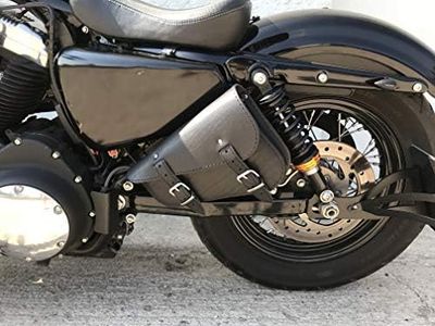 Orletanos - Medusa Black - Sacoche latérale noire - Compatible avec la moto Harley Davidson Sportster Forty Eight