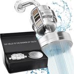 (Official) Shower Envy 5.0 Showerhead by Ecowater - Filtered Shower Head + 15-Stage Shower Filter with Vitamin C + E for Healthy Skin, Moisturized Hair - 2 Cartridges Included - (Full Set)