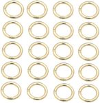 Spring O Rings, Granmagazz 20Pcs Spring O Ring Zinc Alloy Spring Clip, Spring Snap Clip for Keychain Necklace Jewelry DIY Key Chains,Spring O Rings Round Carabiner Snap Clip, Purse, Bag (Gold)