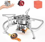 Camping Gas Stove 6800W, Portable Outdoor Camping Furnace, Folding Wild Camp Gas Burner, Backpacking Stove Suitable for Hiking, Camping, Trekking and Picnic