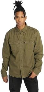 Brandit Men's Amy Flannel Shirt Girls, Olive Long Sleeve, M