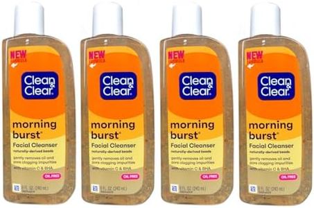 Clean & Clear Morning Burst Facial Cleanser with Bursting Beads, 8-Ounce Pump Bottles (Pack of 4)