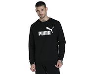 Puma Men's Cotton Crew Neck Sweatshirt (58667801_Black_L)