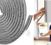 AFAXINRIE Draft Excluder for Doors, Draught Excluder for Windows, 5 Meters(L) x 9 mm(W) x 9mm(T) Self-Adhesive Brush Seal Strip Air Stopper for Sliding Doors, External Doors, Window- Grey