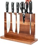 Magnetic Knife Block Magnetic Knife Holder Double Sided Rack with Strong Enhanced Magnets Acacia Wood Magnetic Knife Storage Stand