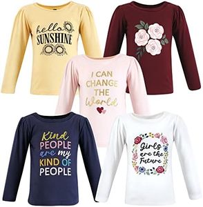 HUDSON BABY Unisex-Baby Long Sleeve T-Shirts, Girls World, 6-12 Months