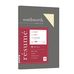 Southworth 100% Cotton Resume Paper, Ivory, 8 1/2 in x 11 in (SOURD18ICF)