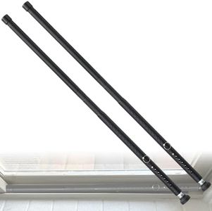 BsBsBest Sliding Door Security Bar 16.5" to 51" Sliding Door Lock 2 Pack Heavy Duty Sliding Glass Patio Door Window Security Bar Inside Childproof Adjustable Interior Extra Long Black