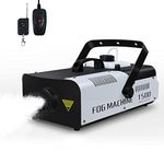 Telbum Fog Machine 1500 Watt and 22000 CFM Fog with with 2 Sets of Controllers, Professional Smoke Machine for DJ Stage Halloween Party Wedding Christmas