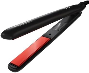 Ikonic S3+ Hair Straightener, Black & Red, Professional Ceramic Floating Plates, Adjustable Temparature Control, Instat Heat Up and Easy To Use